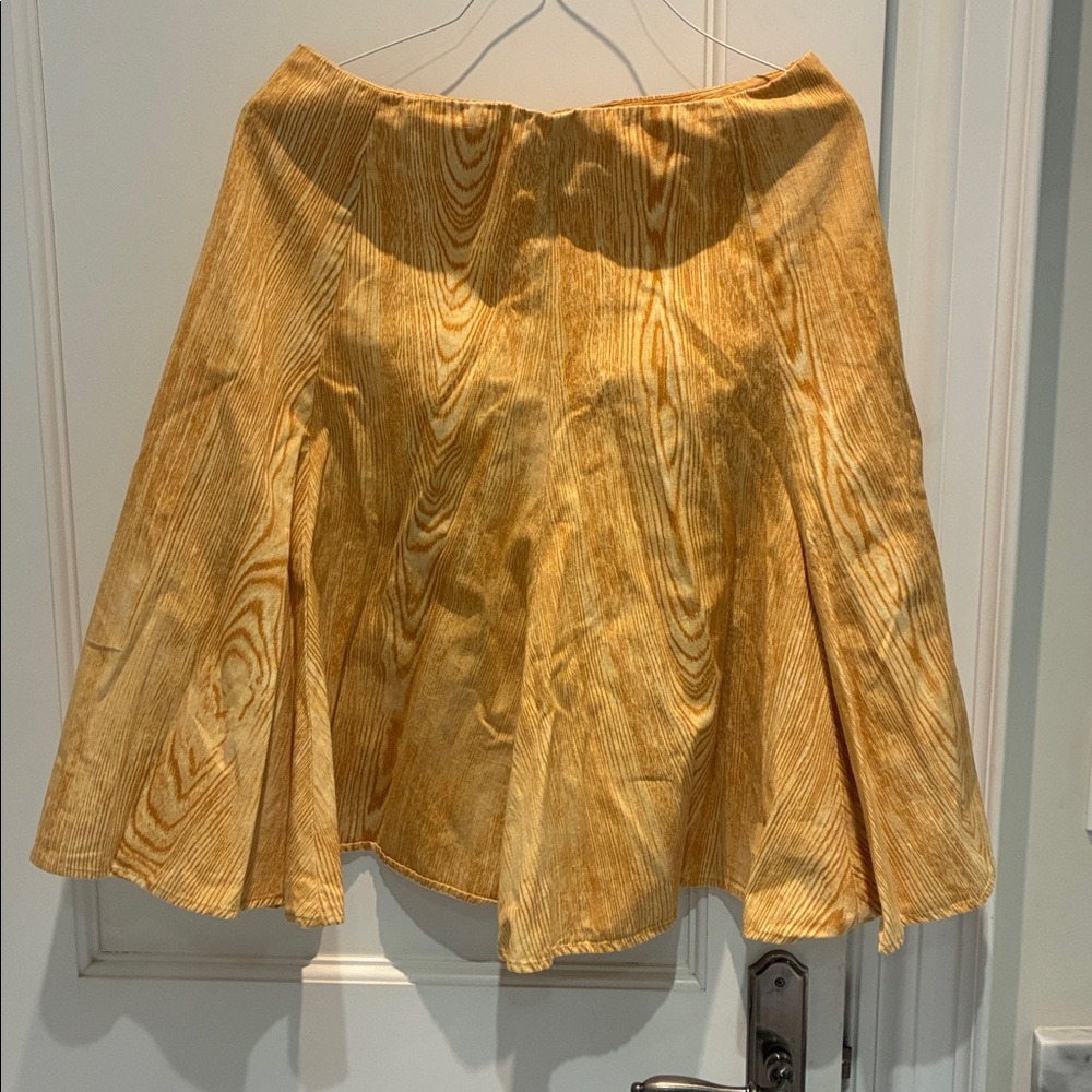 Isaac Mizrahi Cotton tan A-Line Skirt⭐️